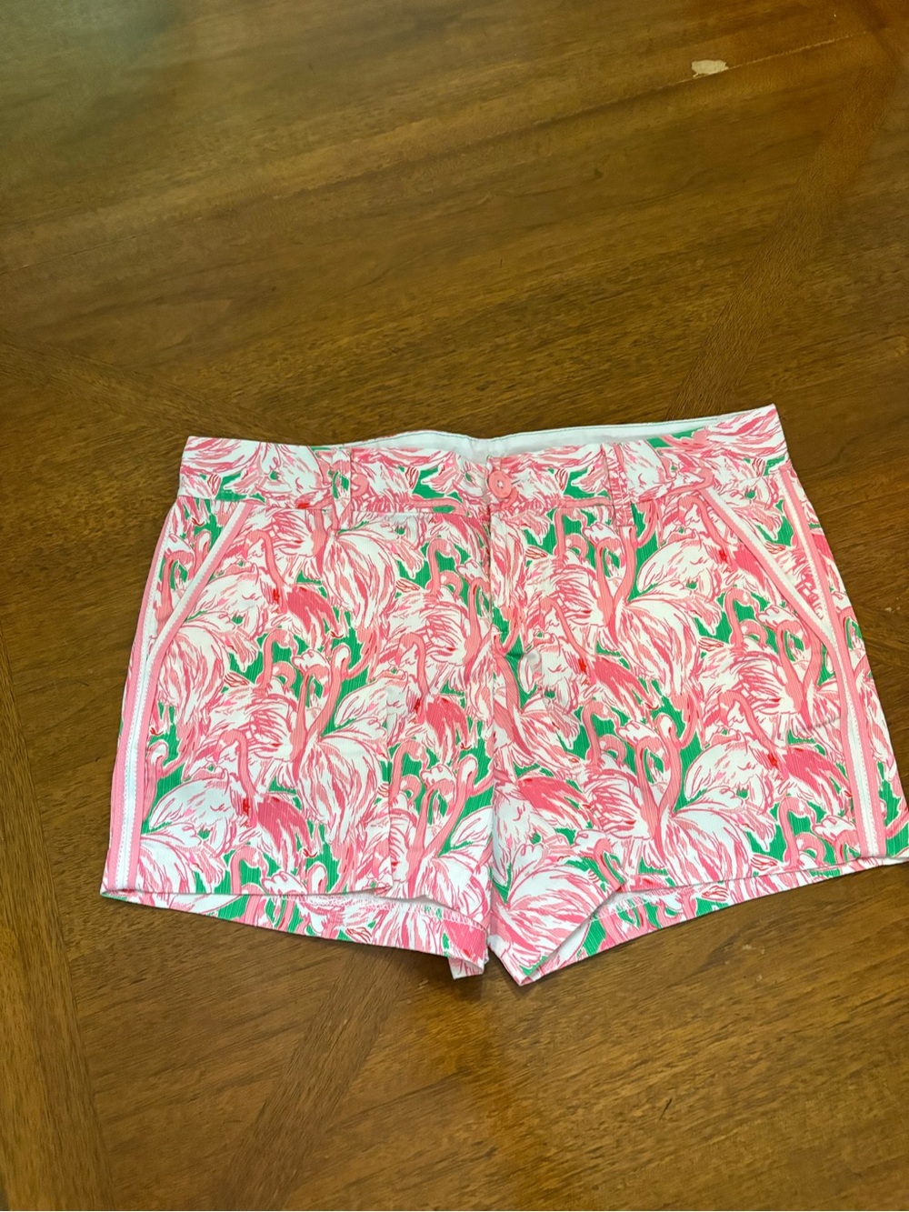 Lilly Pulitzer Pink & Green Floral High-Waist Shorts